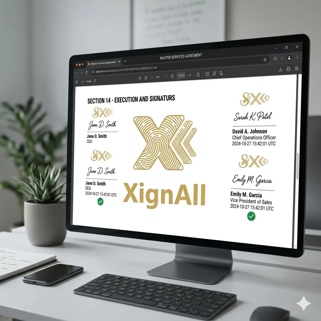 Multiple digital signatures on documents
